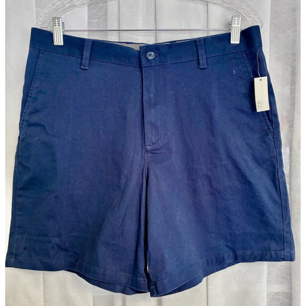 Amazon Essentials Mens Classic Fit Chino Shorts Navy Blue Size 33W NWT